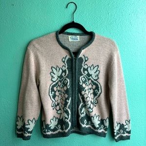 VINTAGE 1950s Pink Zip Up Sweater| Whittier